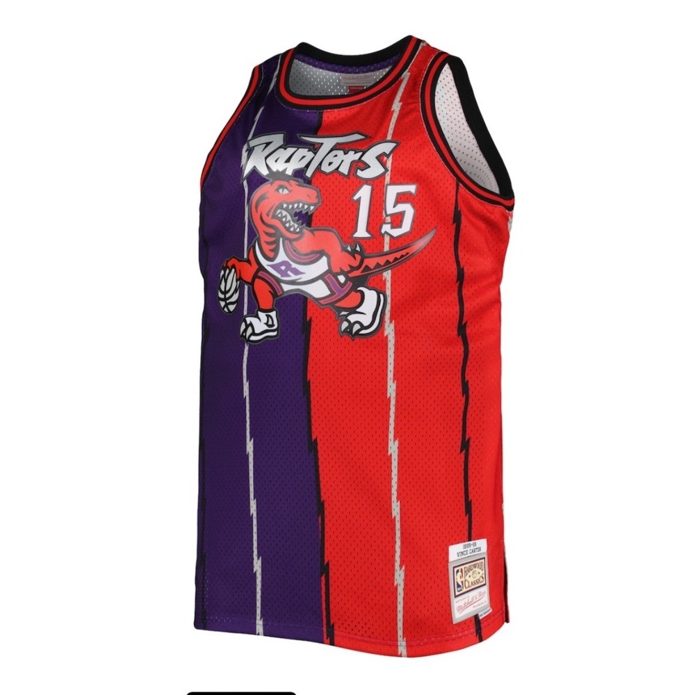 Mitchell & Ness Vince Carter Toronto Raptors 1998 Split Swingman Jersey SMJY4845 - Picture 3 of 5